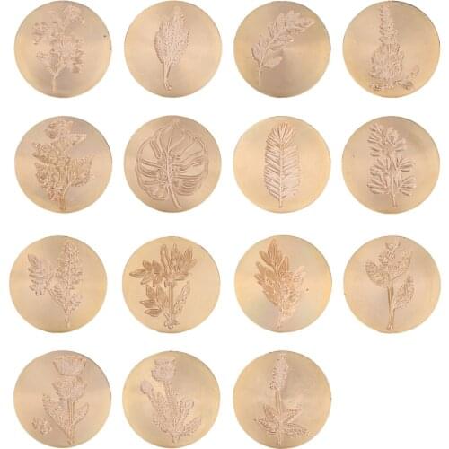 Wax Seal Stamp Retro Antique Sealing Wax Scrapbooking Stamps Head Wedding Decorative Metal Handle with Plants Flowers pattern