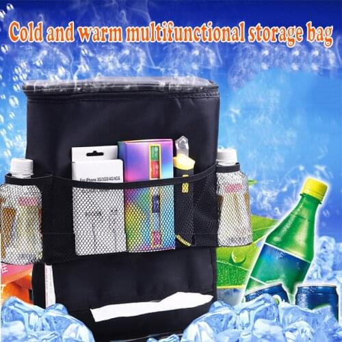 Car Seat Back Insulation Storage Bag Multi-Pocket Thermals Cooler Travel Organizer Case Pouch Bottle Drink Holder BIN