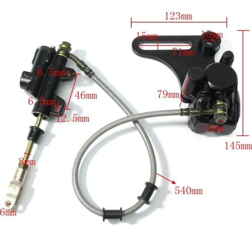 For 125cc 140cc Pit Dirt Bike 15mm Rear Disc Brake System Caliper Pad ATV Hydraulic Rear Brake Caliper