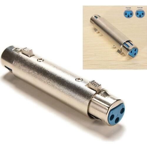 1PC New Extender Extension Adaptor Coupler 3 PIN XLR Female To XLR Female Jack Connector Microphone MIC Speaker Cable
