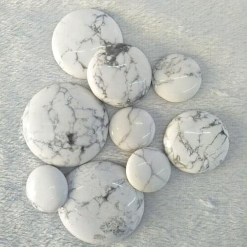 10/12/14/16/18/20/25/30mm Good Quality Natural White Turquoises Beads Howlite Stone Cabochon Beads For DIY Jewelry Findings