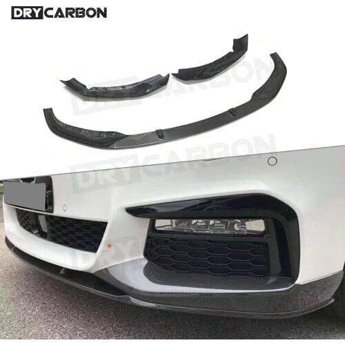 5 Series MP Style Carbon Fiber Front Bumper Lip Spoiler with Splitters for BMW G30 G31 G38 M Tech M Sport 2017 2018 Body Kits