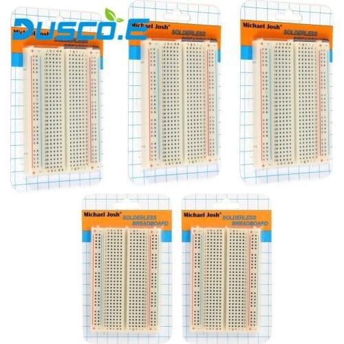 5Pcs/Lot DIY 400 Points Solderless Bread Board Breadboard 400 PCB Test Board For ATMEGA PIC Arduino UNO 1602 LCD Free Shipping