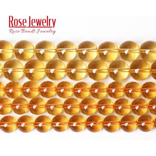 AAAAA Quality Natural Citrines Crystal Yellow Quartz Round Beads 15" Strand 4 6 8 10MM Pick Size For Jewelry Making DIY Bracelet