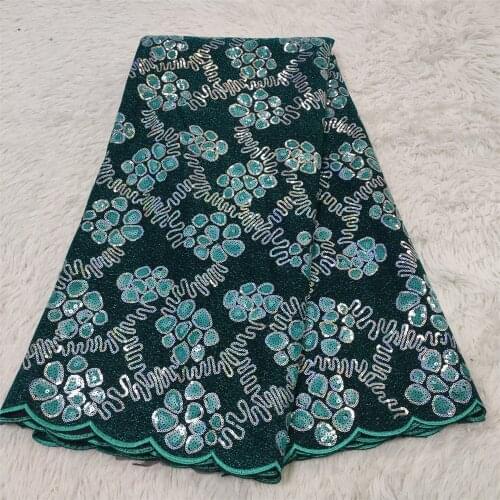 African Lace Fabric French Net Lace With Sequins Embroidery Nigerian Mesh Lace Fabric For Wedding Party Dress HZ1125
