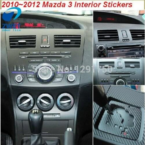 ZWET Car for mazda 3 Star carbon fiber Special Stickers For Mazda 3 color black/orange carbon fiber sticker 2010~2012