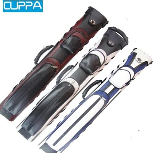 Cuppa 6 Holes 2 Butts 4 Shafts Pool Cue Case Black White Red 1/2 Pool Billiard Cues Cases Billiard Accessories China 2017