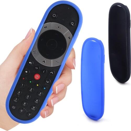 Black/Blue Silicone Infrared TV Bluetooth Voice Control Remote Case Protector Fit for Sky Q Touch