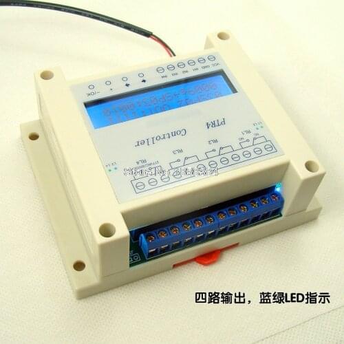Four way programmable time relay, /99 step multi way timer / trigger solenoid valve linkage control, /PTR4