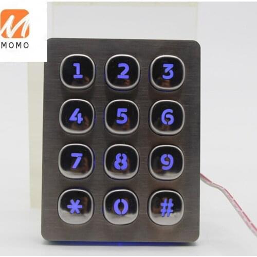 Numeric metal keypad practice Vending Machine Backlight Keypad For Indoor Application