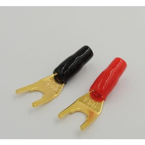 Speaker Spade Plug Banana Plug Crimp Audio Adapter for 4mm cable