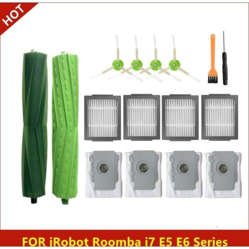 For iRobot Roomba i7 E5 E6 Series Main brush filter side brush Dust bag Replacement of parts Robot Vacuum Cleaner accessories