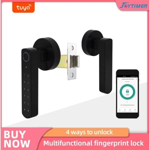 Joytimer Electronic Fingerprint Door Lock With Tuya APP Remotely / Biometric Fingerprint / Password / Key Unlock Keyless Entry
