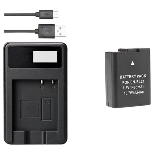 EN-EL21 ENEL21 EL21 Equivalent rechargeable Camera Battery and Charger for Nikon 1 V2, 1V2 Camera