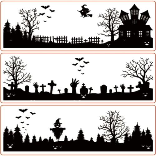 KLJUYP Happy Halloween Background Clear Stamps Scrapbook Paper Craft Clear stamp scrapbooking08143