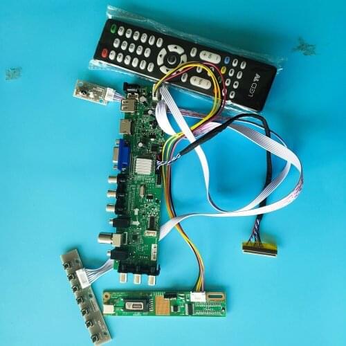 Kit For LP141X13-C2 1024X768 Controller board 30pin DVB-T2 DVB-T HDMI LCD Panel TV VGA USB AV 1 CCFL Digital 14.1" remote