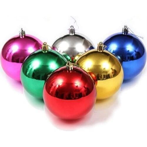 Hot ! 6pcs/set 10cm christmas color decoration ball hanging christmas decorations for home house bar party decor