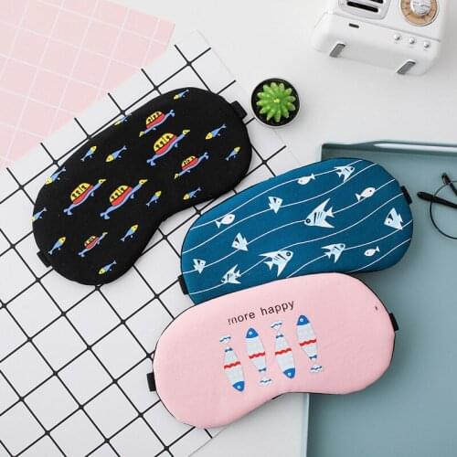 Fish Pattern Sleep Mask Eye Patches Cover Cute Sleeping Night Bandage Sort Blindfold For Nap Dream Travel Eyepatches Women Men