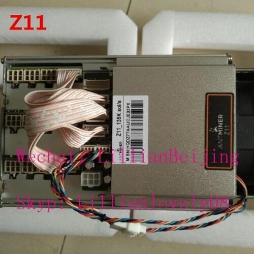 Used AntMiner Z11 135ksol/s miner 12nm chips Equihash miner Zcash ZCL ZEC BTG mining machine from bitmain Z11 135k with PSU