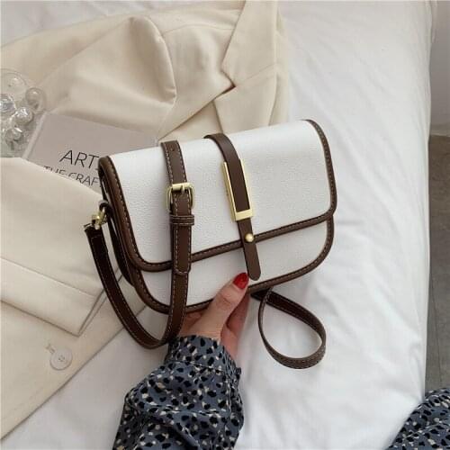Fashion hit color handbags new Korean fashion small square bag PU Western style simple trendy ladies shoulder bag