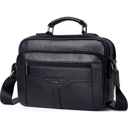 Mens leather inclined shoulder bag business head layer cowhide single shoulder bag the computer briefcase man bag handbag