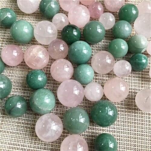 Natural polished rose quartz spheres crystal healing balls for home decoration
