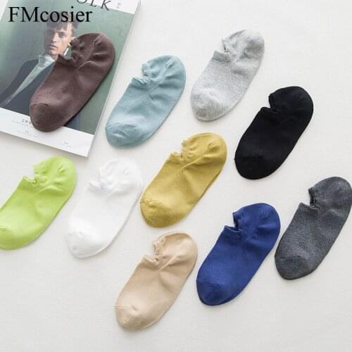 10 Pairs Men Happy Socks Sheer Short Men Ankle Color Boat Invisible Sock Norway Calcetines Rayas Arte Compresion Teen Sokken