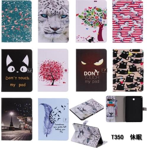 New Folio Printed Horse Bear For Samsung Galaxy Tab A 8.0 T350 Case Flip PU Bracket Funda For Tab A 8.0 SM-T350 T355 Tablet Case