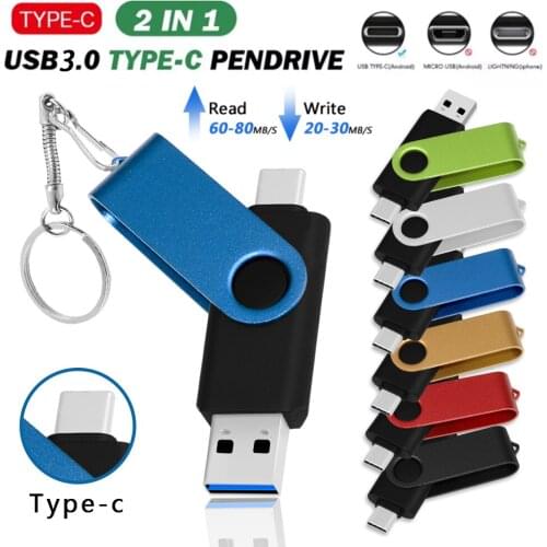 New USB 3.0 TYPE C USB Flash Drive 3.0 OTG Pen Drive 512GB 256GB 128GB 64GB Memoria USB Stick 2 In 1 High Speed Pendrive Gifts