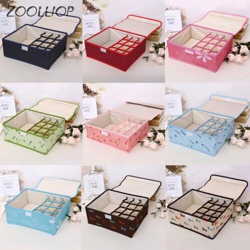 13 Grid Underwear Bra Organizer Storage Box Non-Woven Fabric Folding Case For Bra Socks Underwear Organizer for cloth storage