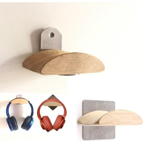 Headset Organizer Bolt Inserting Type&Wall Mounted Type Wood&Stainless Steel Headphones Stand Universal Headset Hanger Wall Hook