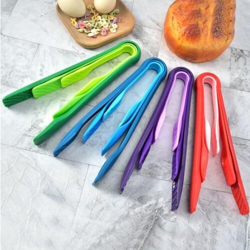3Pcs Plastic Kitchen Tongs Serving Cooking Tongs For Barbecue Cooking Salad Grilling Frying Utensils Silicone Non-slip Food Tong