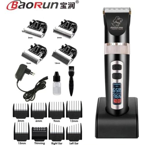 Professional Pet Dog Hair Trimmer LCD Display Dog Electric Shaver Rechargeable Pet Grooming Hair Clipper Integrated Blades