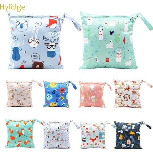 Hylidge Single Zipper Wet Bag Baby Stroller Bag Fashion Printed Small Mummy Bag Stroller Organizer Diaper Storage Bag 28*30cm