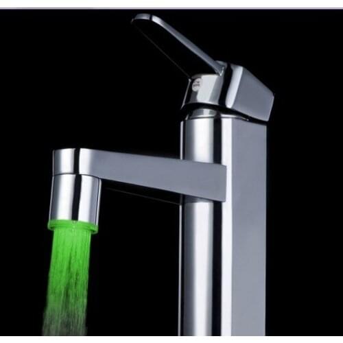 LED Faucet Nozzle Kitchen Bathroom Temperature Sensor Temperatures Control Self Illuminating Wash Basin 3 Color Shower Faucets