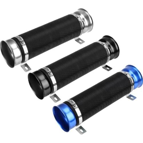 76MM Car Modification Tube Air Intake Pipe Universal Feed Hose Pipe Flexible Cold Air Ducting With Connector & Braket