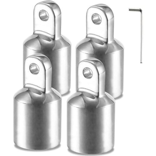 Bimini Top Eye End Cap Fits OD Round Tubing, with An L Shape Hex Wrench, 316 Stainless Steel,(4 Pack)
