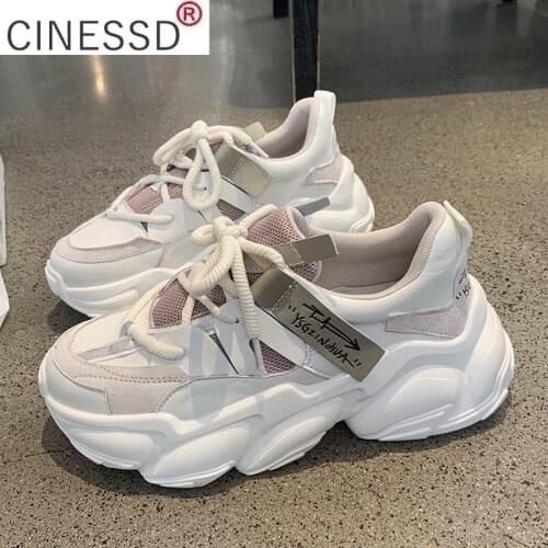 New Womens Shoes Spring Walking Platform Shoes Fashion Mesh Breathable Women Sneakers Comfortable Lace-up Women Casual Shoes