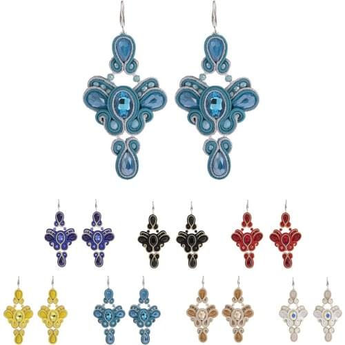 Fashion Soutache Handmade butterfly earrings Womens jewelry blue white brown boho Dangle earring Elegant Trendy new female gift