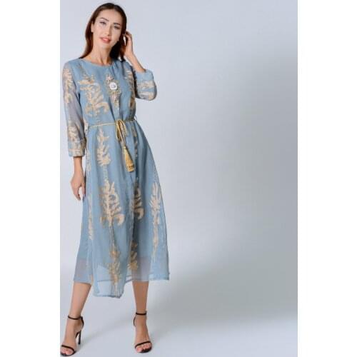 Abaya Dubai Muslim Dress Women Moroccan Caftan Elegant Lady Arabic Clothing Jelaba 2021 Eid Mubarak Djellaba Femme Musulmane