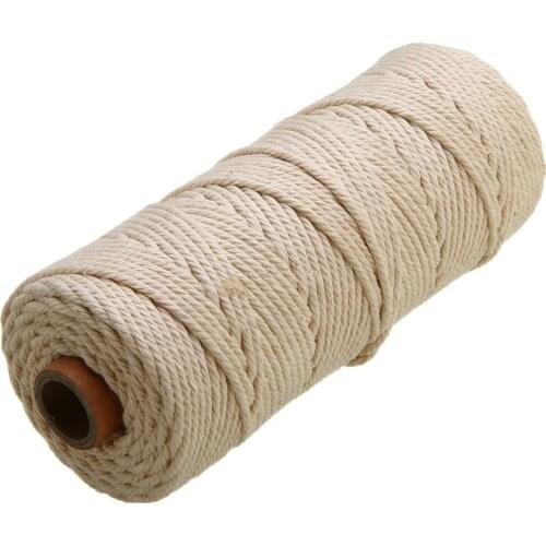1pc Beige Cotton Cord Rope 3mm Diameter Natural Cotton Braided Twist Cord Artisan Handmade DIY Halloween Christmas Decoration