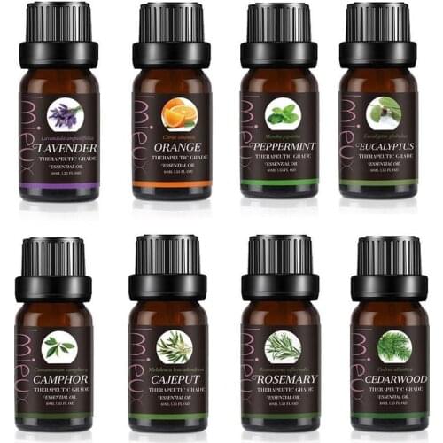10ml 100% Pure Essential Oils Organic Body Massage Relax Fragrance Oil Skin Care For Aromatherapy Diffusers Pure Essential Oils