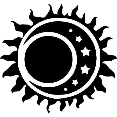 17.3X16.3CM Moon And Star Fun Sticker Vinyl Decal Car Decoration Accessories