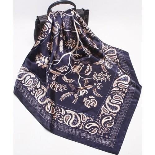 2020 90x90 Retro cashew Multipurpose women Silk twill scarf Satin square tie Hairband ladies foulard femme towel bufanda shawl