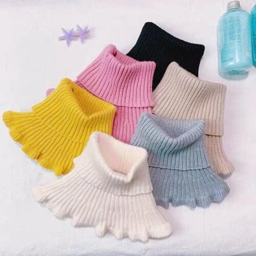 2021 Fashion Elegant False Collars Woman Knitted Collar Womens Shawl Collar All-Match Knitted High-Neck Wool Scarf Collars