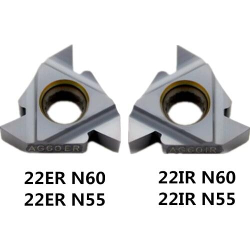 22ER N60/22ER N55/22IR N60/22NR N55 Threaded Turning Carbide Insert,PVD Coating Lathe Inserts 55 60 degree Cutting Steel