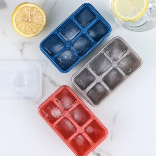3Pcs Ice Mould Summer With Cover Kitchen DIY Ice Tray Food Grade Baby Food Box 6 Grids