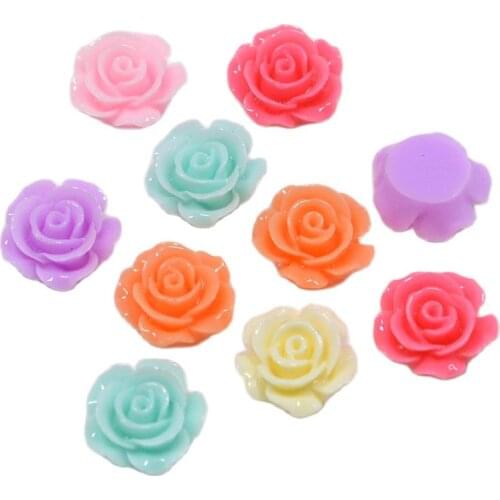 30pcs 15mm mixed colours Resin Flower Cabochons for DIY Jewelry Accessories Garments hat decoration