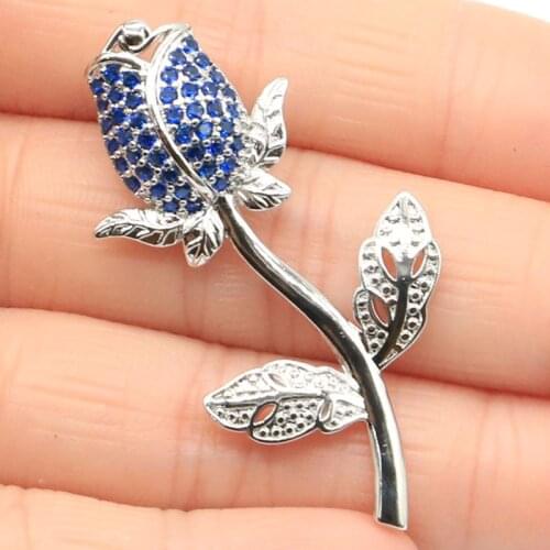 33x21mm European Design Created Rhodolite Garnet Bright Zircon for Women Silver Pendant Fine Cut Bridal Jewelry