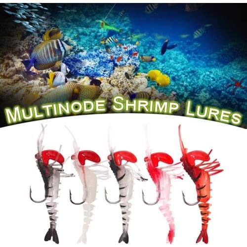 7cm 12.6g Hot Model Shrimp Lures 5 Colors For Choose Multi-Jointed Soft Shrimp Bait Luminous Shrimp Fishing Lure